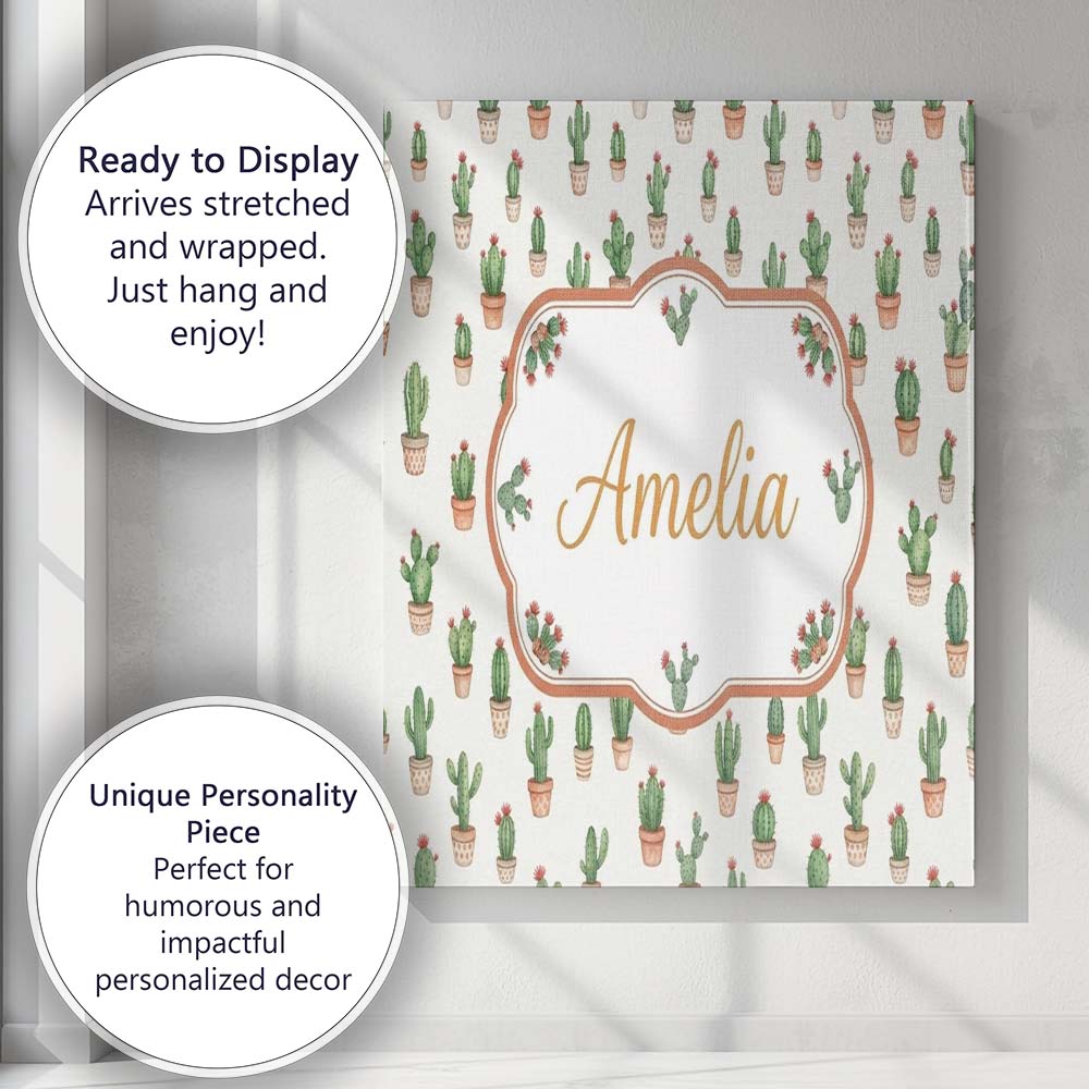 Personalised Name Soft Watercolor Green Custom  Modern Room Accent Elegant Feature Canvas Wall Art Print Decor Picture Ready to Hang