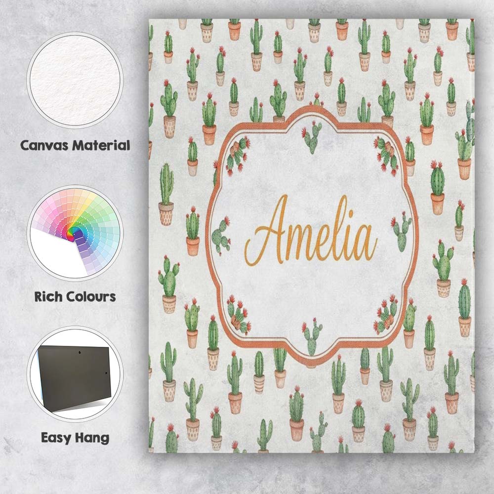 Personalised Name Soft Watercolor Green Custom  Modern Room Accent Elegant Feature Canvas Wall Art Print Decor Picture Ready to Hang