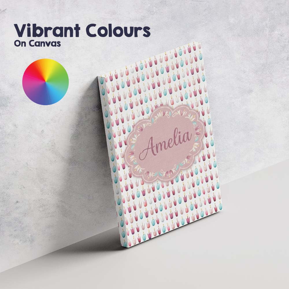 Personalised Name Soft Pastel Candle Shapes Custom  Bespoke Interior Contemporary Canvas Wall Art Print Decor Picture Ready to Hang