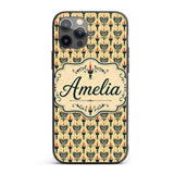 Vintage Ornate Candle Holders and Flames Beige Custom Name Protective Phone Case Mobile Cover Durable Everyday Smartphone Shock Resistant