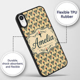 Vintage Ornate Candle Holders and Flames Beige Custom Name Protective Phone Case Mobile Cover Durable Everyday Smartphone Shock Resistant