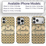 Vintage Ornate Candle Holders and Flames Beige Custom Name Protective Phone Case Mobile Cover Durable Everyday Smartphone Shock Resistant