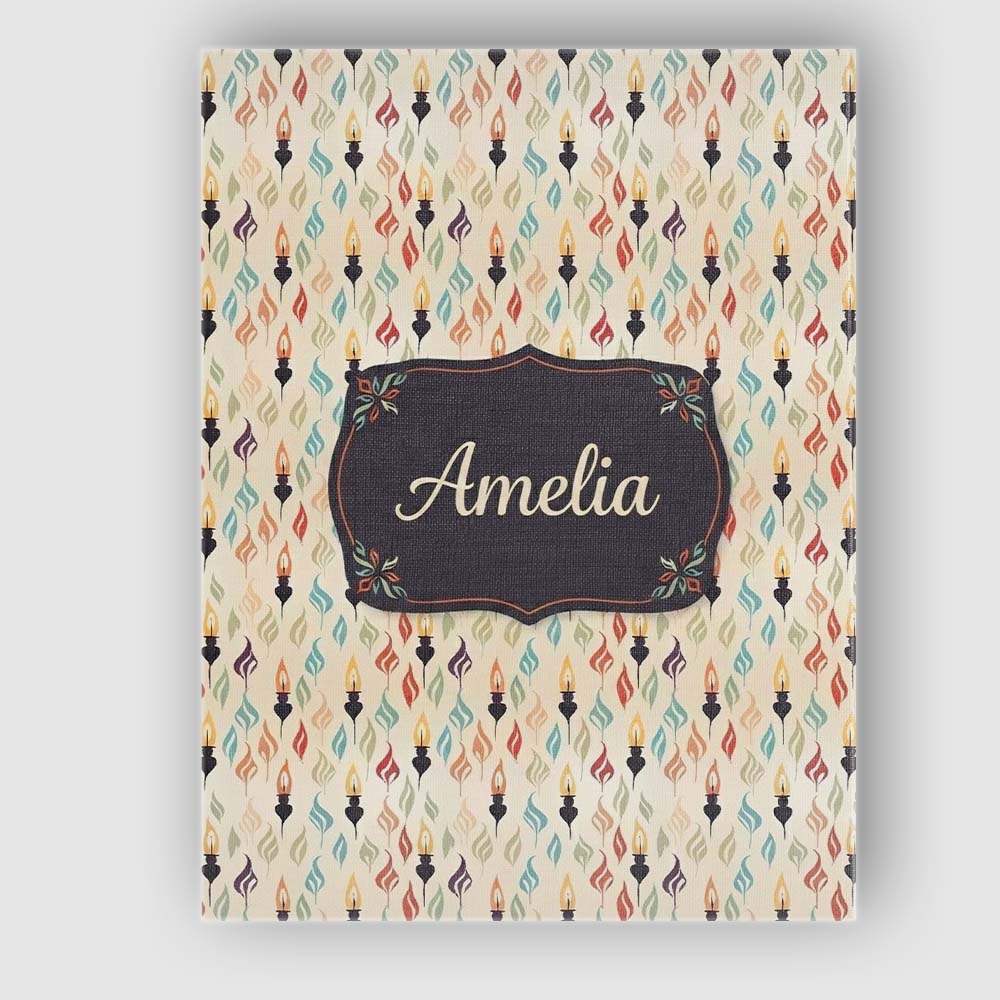 Personalised Name Flame Shapes with Candle Custom  Unique Gift Idea Elegant Feature Canvas Wall Art Print Decor Picture Ready to Hang