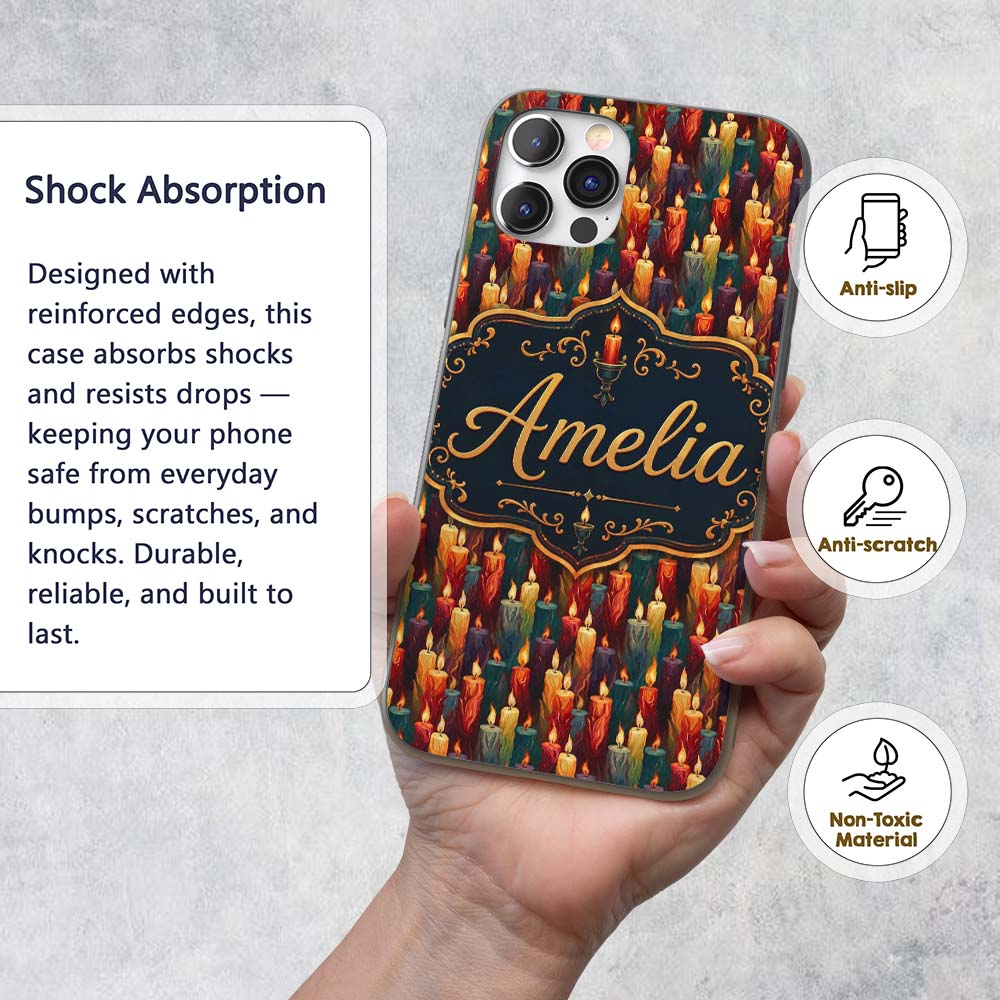 Vibrant Melted Wax Multicolor Printed Design Custom Name Protective Phone Case Mobile Cover Durable Everyday Smartphone Shock Resistant