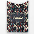 Abstract Dripping Candle Shapes on Dark Seamless Pattern Name Cute  Personalised Custom Name Super Soft Fleece Blanket Bed Sofa Throw