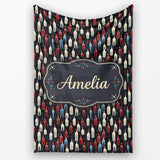 Abstract Dripping Candle Shapes on Dark Seamless Pattern Name Cute  Personalised Custom Name Super Soft Fleece Blanket Bed Sofa Throw