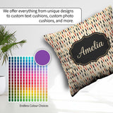 Custom Name Minimal Tall Silhouettes in Warm Tones Seamless Name Square Filled Cushion Throw Pillow Sofa Bed Home Decor Zip Washable UK Made