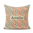 Custom Name Colorful Vertical Candle with Flame Details Seamless Square Filled Cushion Throw Pillow Sofa Bed Home Decor Zip Washable UK Made