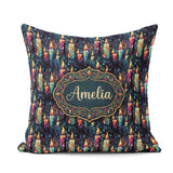 Custom Name Artistic Melting Candles on Dark Background Seamless Square Filled Cushion Throw Pillow Sofa Bed Home Decor Zip Washable UK Made