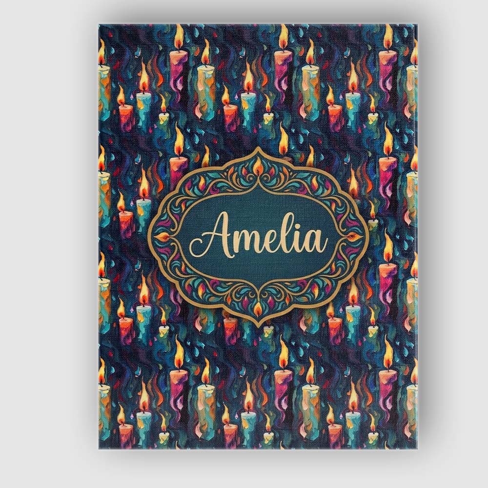 Personalised Name Artistic Melting Wax Custom  Modern Room Accent Elegant Feature Canvas Wall Art Print Decor Picture Ready to Hang