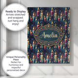 Personalised Name Artistic Melting Wax Custom  Modern Room Accent Elegant Feature Canvas Wall Art Print Decor Picture Ready to Hang