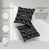 Custom Name Artistic Melting Candles on Dark Background Seamless Square Filled Cushion Throw Pillow Sofa Bed Home Decor Zip Washable UK Made