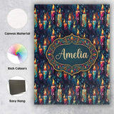 Personalised Name Artistic Melting Wax Custom  Modern Room Accent Elegant Feature Canvas Wall Art Print Decor Picture Ready to Hang