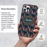 Artistic Melting Wax Candles on Dark Background Custom Name Protective Phone Case Mobile Cover Durable Everyday Smartphone Shock Resistant
