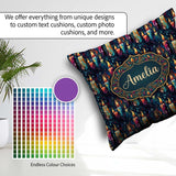 Custom Name Artistic Melting Candles on Dark Background Seamless Square Filled Cushion Throw Pillow Sofa Bed Home Decor Zip Washable UK Made