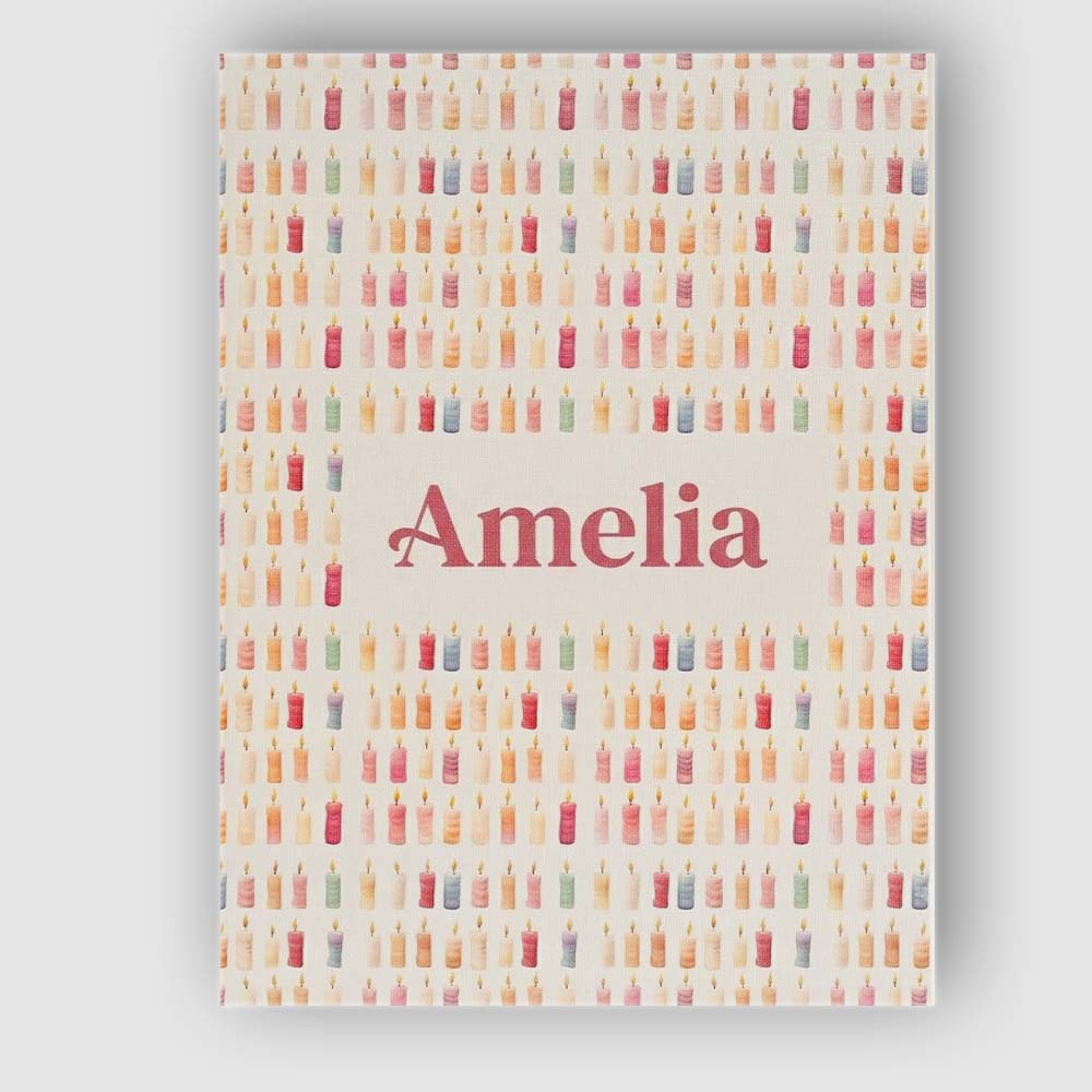 Personalised Name Soft Pastel Small Candles Custom  Bespoke Interior Contemporary Canvas Wall Art Print Decor Picture Ready to Hang