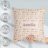 Custom Name Soft Pastel Small Candles Minimal Repeating Seamless Square Filled Cushion Throw Pillow Sofa Bed Home Decor Zip Washable UK Made