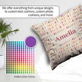 Custom Name Soft Pastel Small Candles Minimal Repeating Seamless Square Filled Cushion Throw Pillow Sofa Bed Home Decor Zip Washable UK Made
