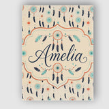 Personalised Name Boho Dreamcatcher Feathers Custom Bespoke  Contemporary Display Canvas Wall Art Print Decor Picture Ready to Hang