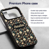 Dark Tribal Dreamcatcher Feathers Boho Seamless Custom Name Protective Phone Case Mobile Cover Durable Everyday Smartphone Shock Resistant