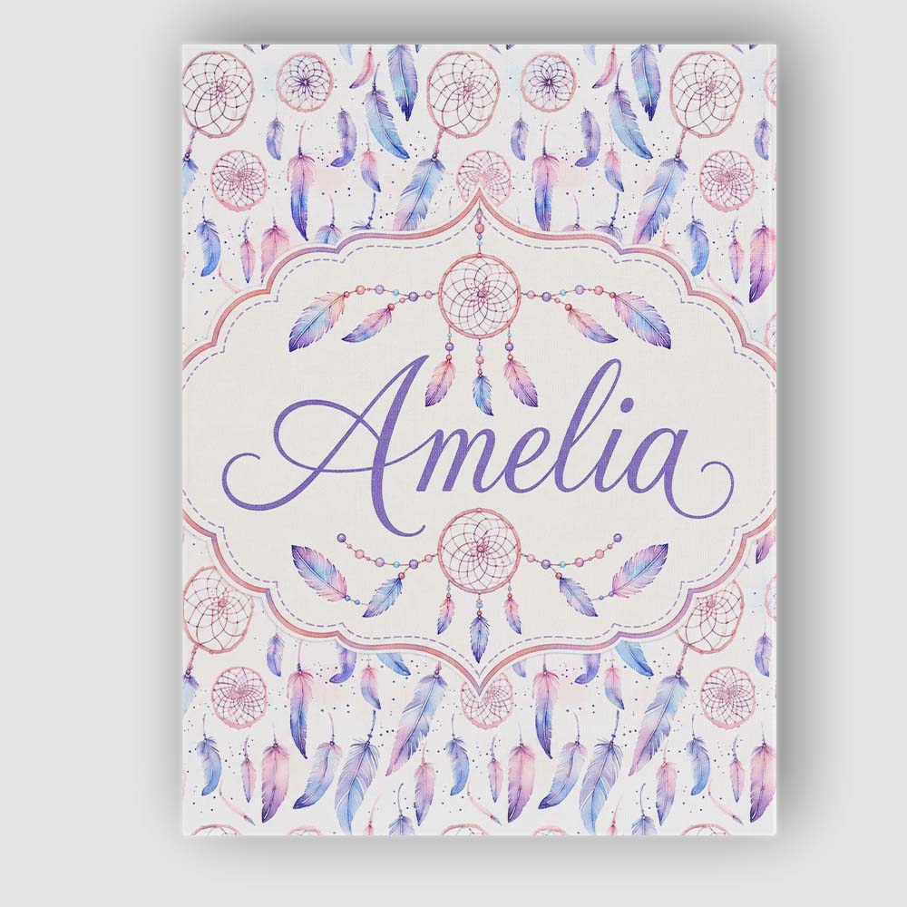 Personalised Name Pastel Pink Purple Custom Premium Decorative Design Modern Room Accent Canvas Wall Art Print Decor Picture Ready to Hang
