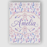 Personalised Name Pastel Pink Purple Custom Premium Decorative Design Modern Room Accent Canvas Wall Art Print Decor Picture Ready to Hang