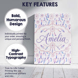 Personalised Name Pastel Pink Purple Custom Premium Decorative Design Modern Room Accent Canvas Wall Art Print Decor Picture Ready to Hang