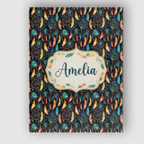 Personalised Name Vibrant Tribal Feathers Custom  Unique Gift Idea Elegant Feature Canvas Wall Art Print Decor Picture Ready to Hang