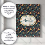 Personalised Name Vibrant Tribal Feathers Custom  Unique Gift Idea Elegant Feature Canvas Wall Art Print Decor Picture Ready to Hang