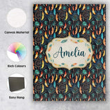Personalised Name Vibrant Tribal Feathers Custom  Unique Gift Idea Elegant Feature Canvas Wall Art Print Decor Picture Ready to Hang