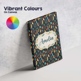 Personalised Name Vibrant Tribal Feathers Custom  Unique Gift Idea Elegant Feature Canvas Wall Art Print Decor Picture Ready to Hang