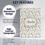 Personalised Name Boho Feathers Leaves Custom  Modern Room Accent Elegant Feature Canvas Wall Art Print Decor Picture Ready to Hang
