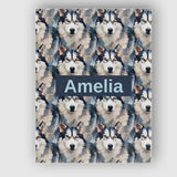 Personalised Name Realistic Husky Dog Custom Modern Room Accent Creative Decorator Style Canvas Wall Art Print Decor Picture Ready to Hang