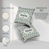 Custom Name Cute Nordic Husky Folk Style Seamless Pattern Cream Square Filled Cushion Throw Pillow Sofa Bed Home Decor Zip Washable UK Made
