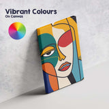 Abstract Colour Block Cubist Woman Portrait Canvas Wall Art Print Decor Picture Ready to Hang