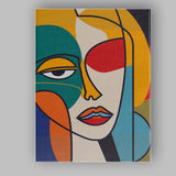 Abstract Colour Block Cubist Woman Portrait Canvas Wall Art Print Decor Picture Ready to Hang