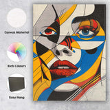 Bold Geometric Pop Art Female Face Portrait Canvas Wall Art Print Decor Picture Ready to Hang