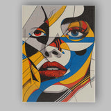 Bold Geometric Pop Art Female Face Portrait Canvas Wall Art Print Decor Picture Ready to Hang