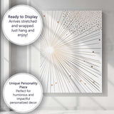 Minimalist Golden Sunburst Abstract Radiating Lines Canvas Wall Art Print Decor Picture Ready to Hang