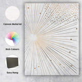 Minimalist Golden Sunburst Abstract Radiating Lines Canvas Wall Art Print Decor Picture Ready to Hang