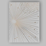 Minimalist Golden Sunburst Abstract Radiating Lines Canvas Wall Art Print Decor Picture Ready to Hang