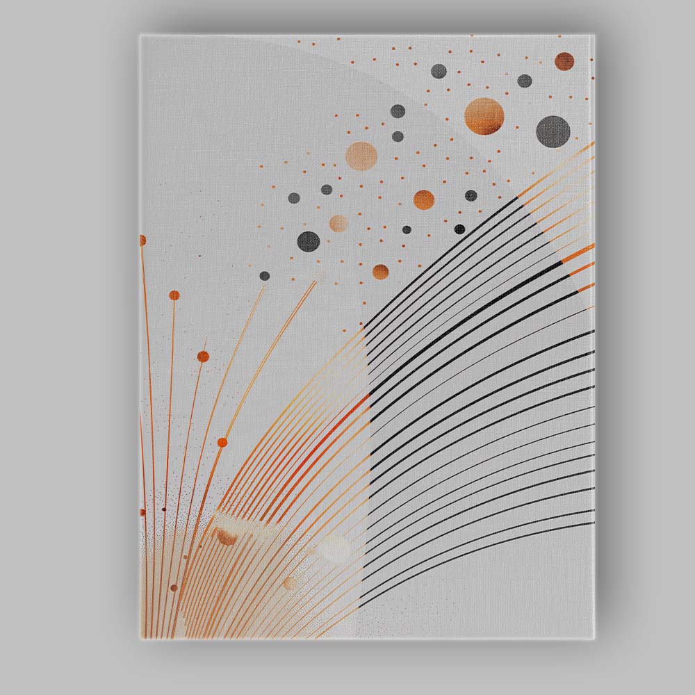 Modern Geometric Cosmic Lines and Dotted Abstract Canvas Wall Art Print Decor Picture Ready to Hang