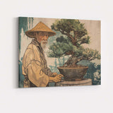 Japanese Bonsai Gardener Traditional Botanical Portrait Canvas Wall Art Print Decor Picture Ready to Hang