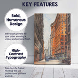 Historic New York Flatiron Building City Street Watercolour Canvas Wall Art Print Decor Picture Ready to Hang