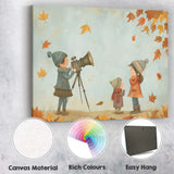 Autumn Children Nature Photography Adventure Illustration Canvas Wall Art Print Decor Picture Ready to Hang