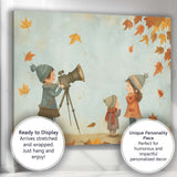 Autumn Children Nature Photography Adventure Illustration Canvas Wall Art Print Decor Picture Ready to Hang