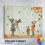 Autumn Children Nature Photography Adventure Illustration Canvas Wall Art Print Decor Picture Ready to Hang