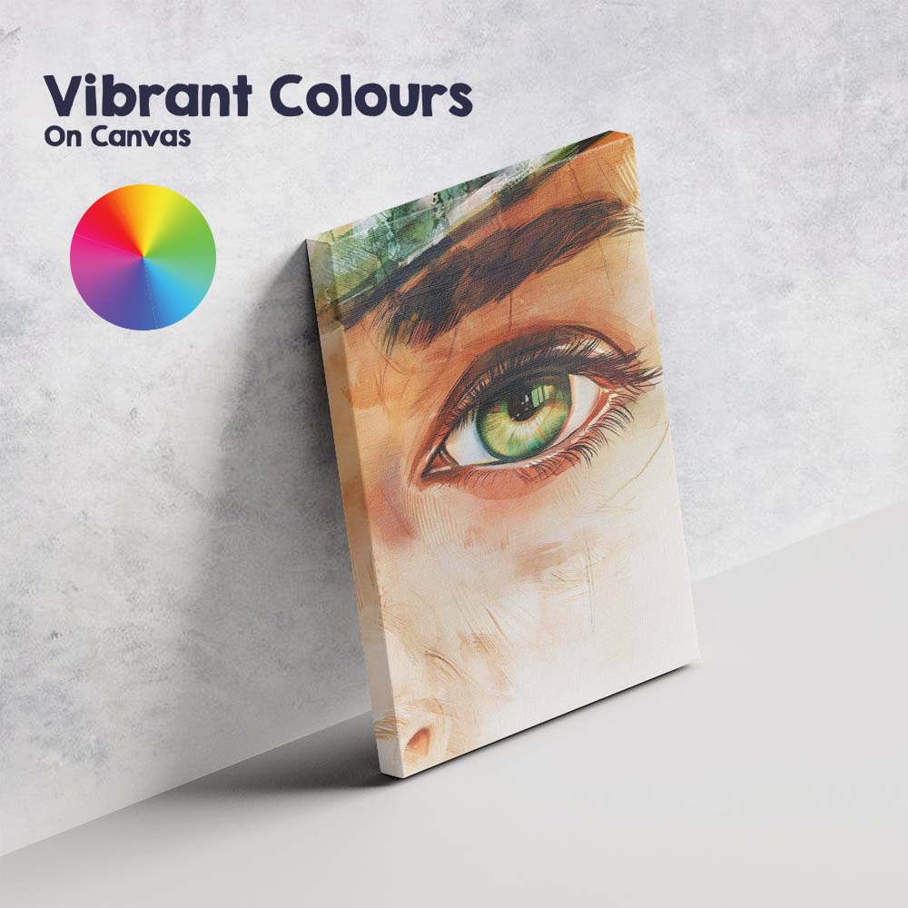 Emerald Green Human Eye Watercolour Abstract Portrait Canvas Wall Art Print Decor Picture Ready to Hang