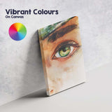 Emerald Green Human Eye Watercolour Abstract Portrait Canvas Wall Art Print Decor Picture Ready to Hang