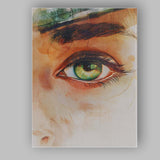 Emerald Green Human Eye Watercolour Abstract Portrait Canvas Wall Art Print Decor Picture Ready to Hang